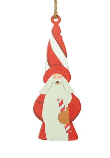 DF Candy Cane Tall Hat Santa Ornament