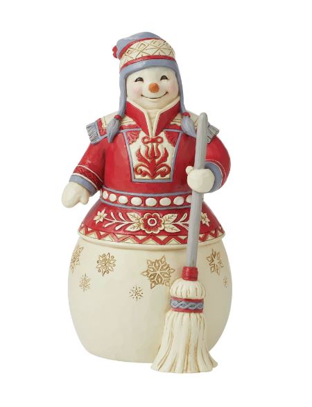 Nordic Noel Snowman with Broom