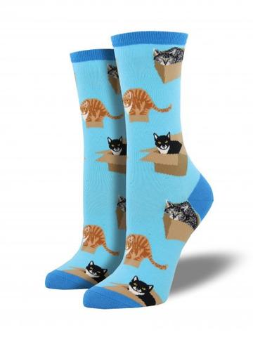 Ladies Cat In A Box Socks
