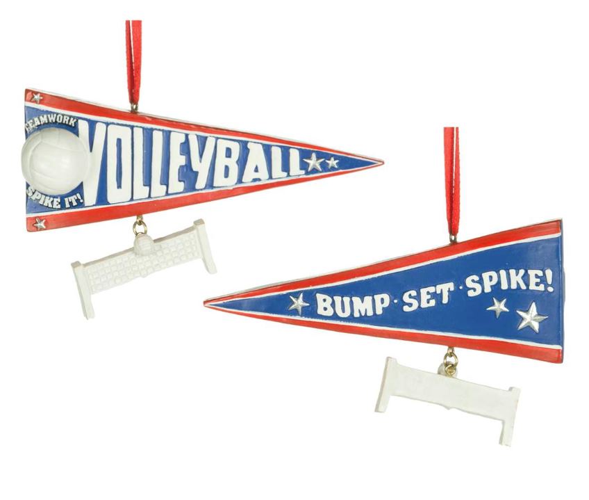 Volleyball Team Pennant Ornament