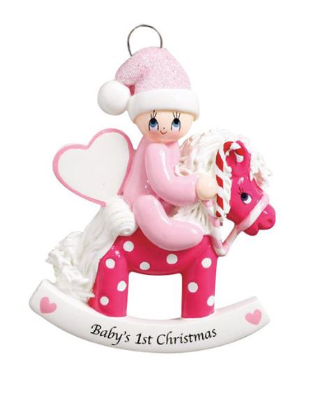 Baby On A Rocking Horse-PINK