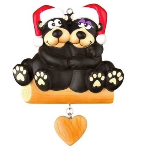 Black Bear Couple Personalized Ornament