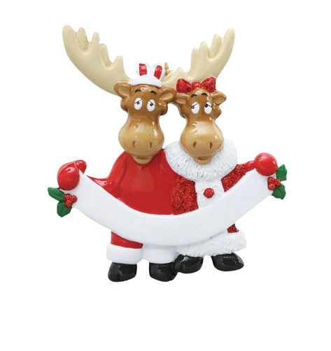 Moose Couple Personalized Ornament