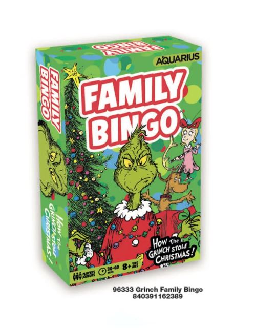 Grinch Christmas Family Bingo