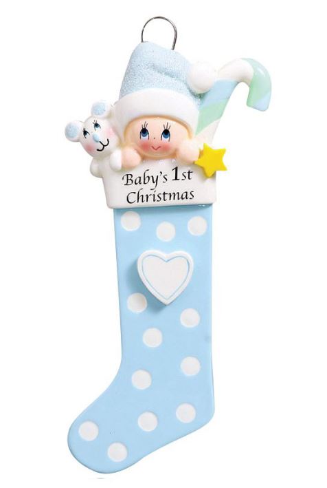 Baby With Bear/ Candy Cane-BLUE