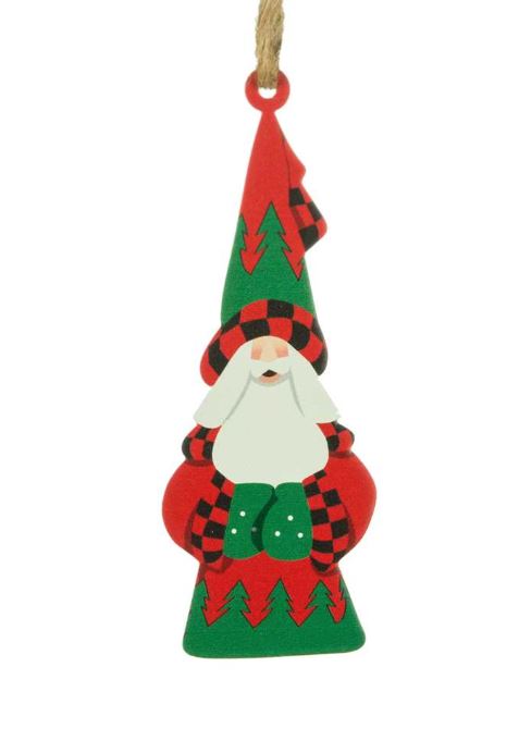 DF Tree Trimmed Tall Hat Santa Ornament