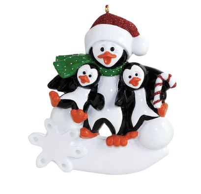 Penguin Family of 3 Personalized Ornament