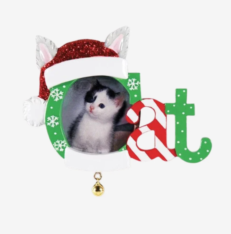 Christmas Cat Frame Personalized Christmas Ornament