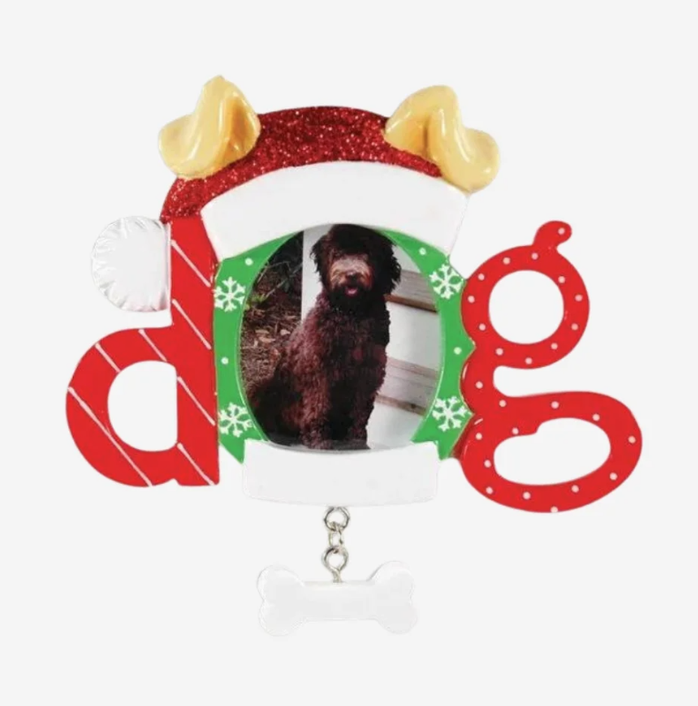 Christmas Dog Frame Personalized Christmas Ornament