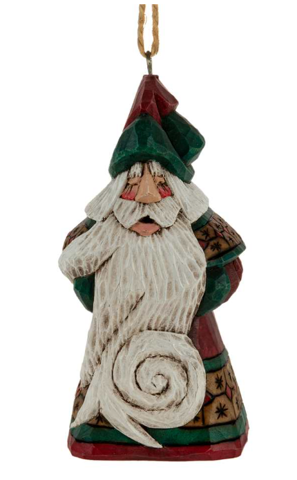 DF 4.5" Curly Cue Santa Ornament