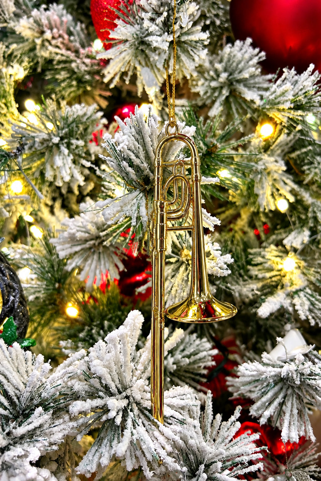 Brass Trombone Ornament