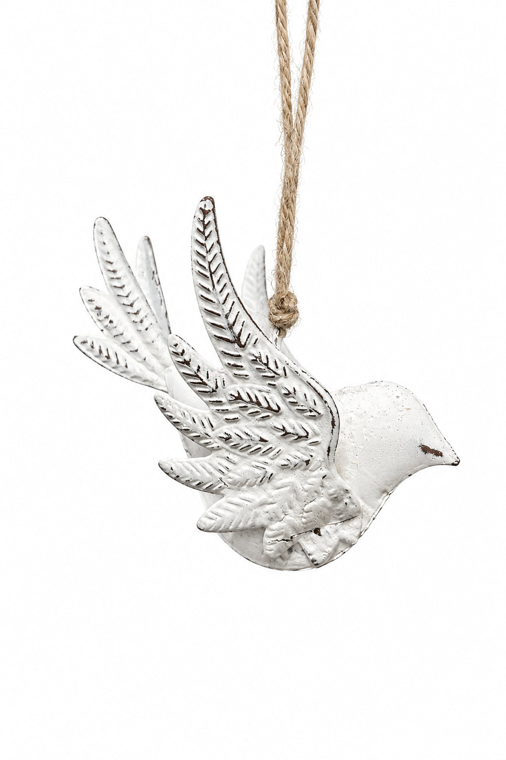White Metal Dove Ornament
