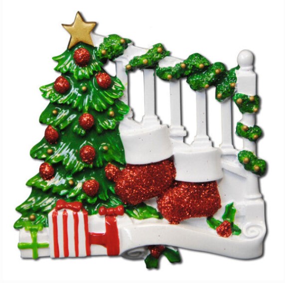 Bannister Stockings Family of 2 Personalized Ornament