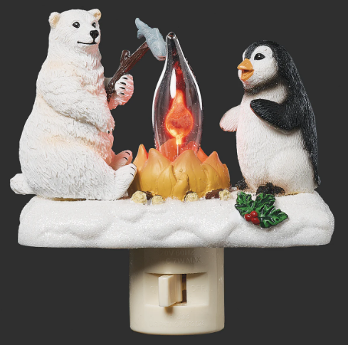 Polar Bear & Penguin Roasting Marshmallows Night-Light