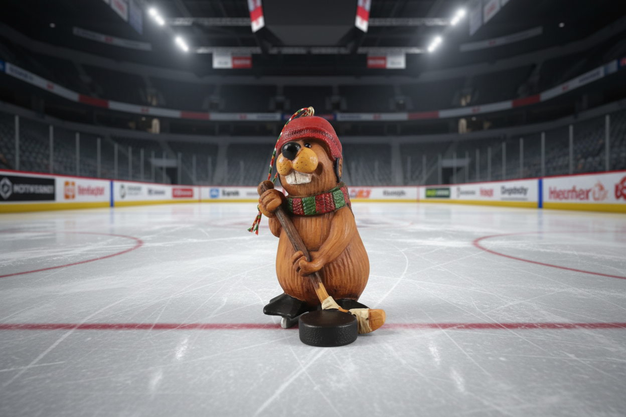 Buddy The Beaver Hockey Ornament