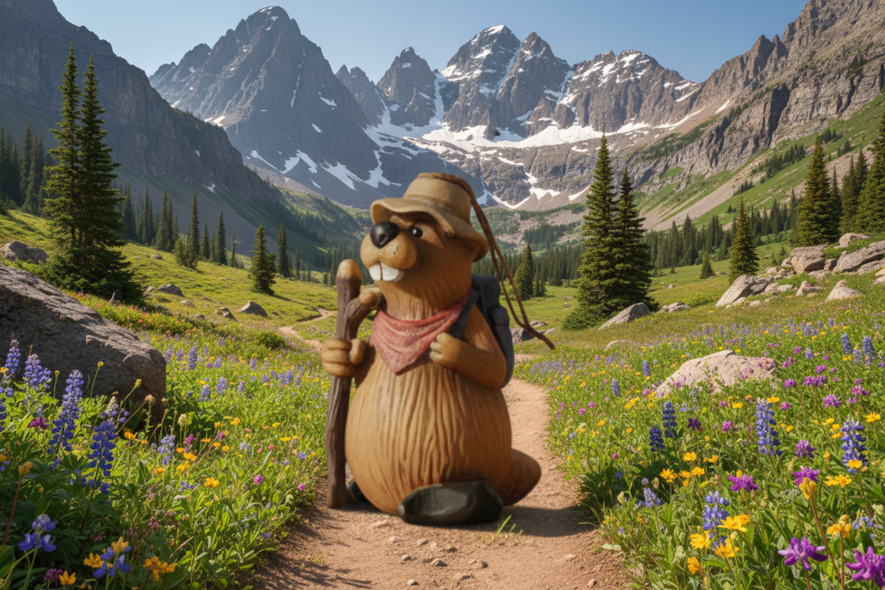 Buddy The Beaver Hiking Ornament