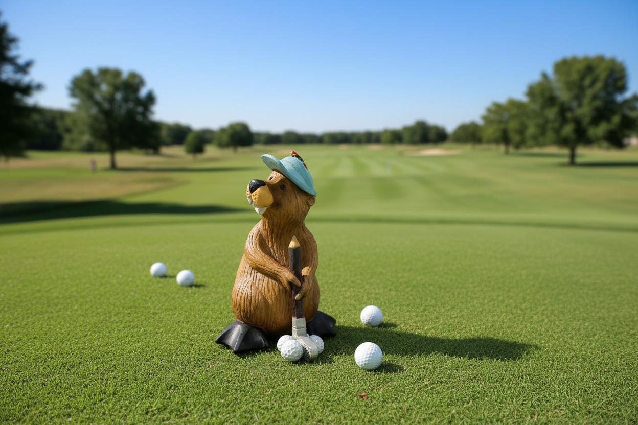 Buddy The Beaver Golfing Ornament