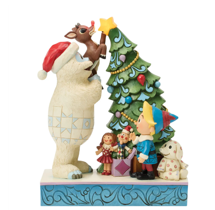 Bumble Holding Rudolph by Tree