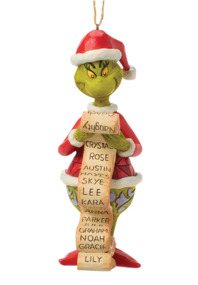 Grinch with List Ornament