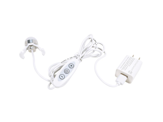 Single White USB Cord with LED Bulb and Dimmable Switch