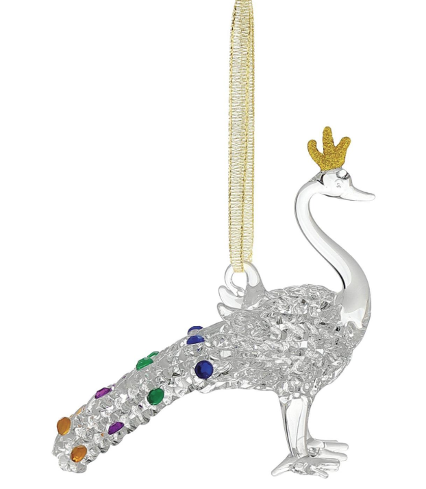 Spun Glass Peacock Ornament