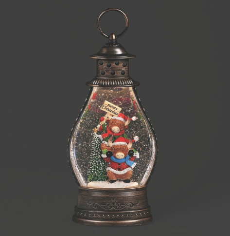 Confetti Lites Lighted Swirl Stacked Cow Mooey Christmas Lantern