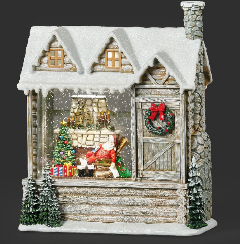 Confetti Lites Lighted Swirl Santa's Cozy Christmas Cabin