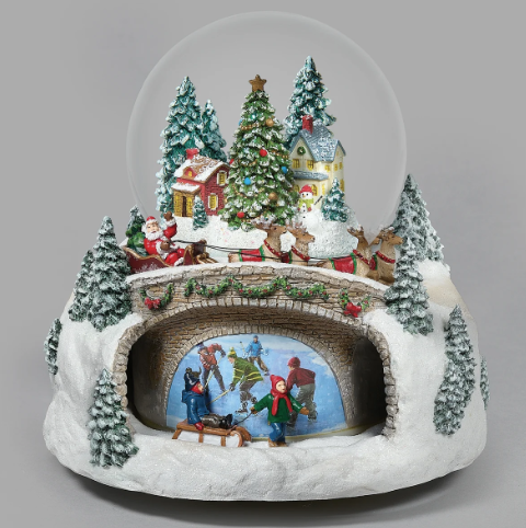 Glitterdome Musical Rotating Kids in Village - "Jingle Bells" Tune