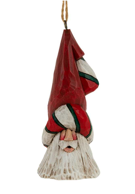 DF 5" Peppermint trimmed tall Hat Santa Ornament