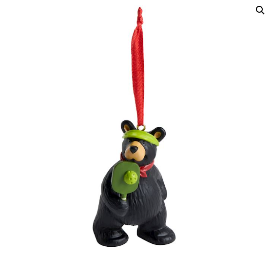 Pickleball Bear Ornament