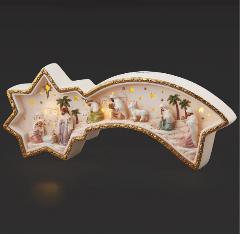 Lighted Nativity Shooting Star Scene