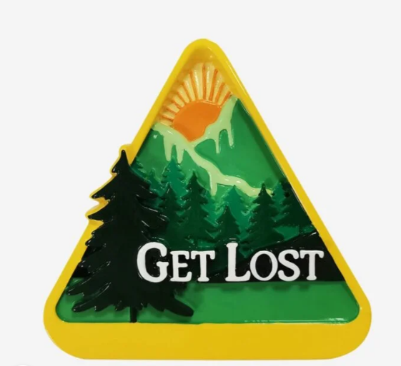 “Get Lost” Hiking Badge Personalized Christmas Ornament
