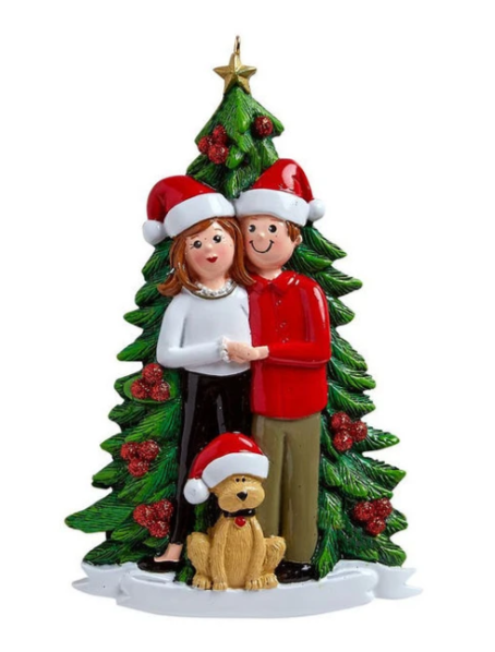 Christmas Dog With Couple