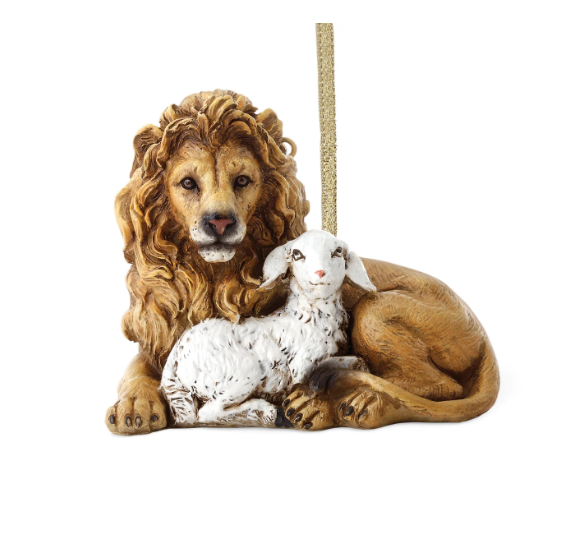 Peaceful Lion and Lamb Ornament
