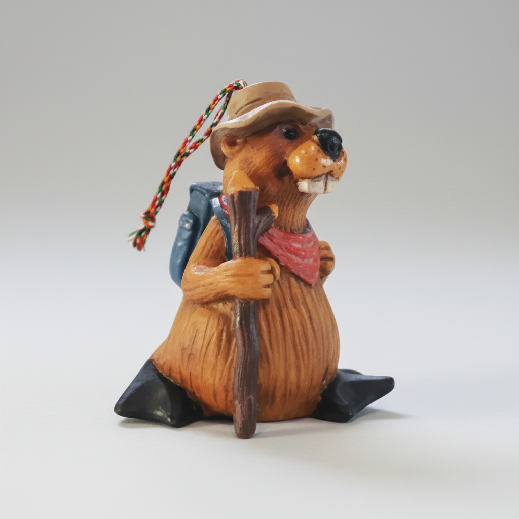 Buddy The Beaver Hiking Ornament