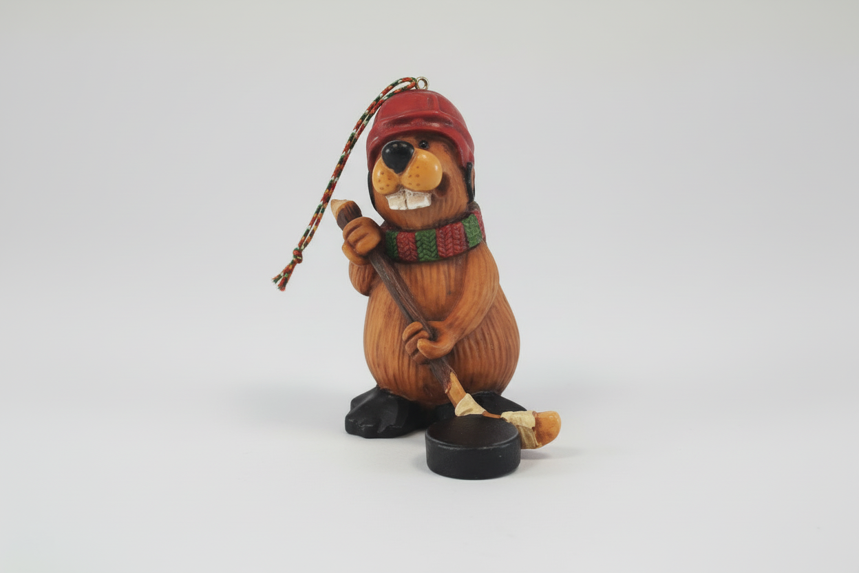 Buddy The Beaver Hockey Ornament
