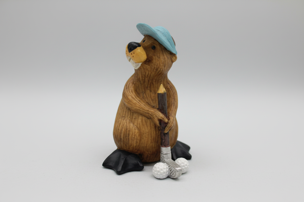 Buddy The Beaver Golfing Ornament