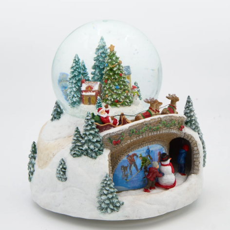 Glitterdome Musical Rotating Kids in Village - "Jingle Bells" Tune