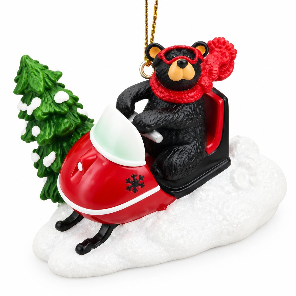 Bear Snowmobiler Ornament