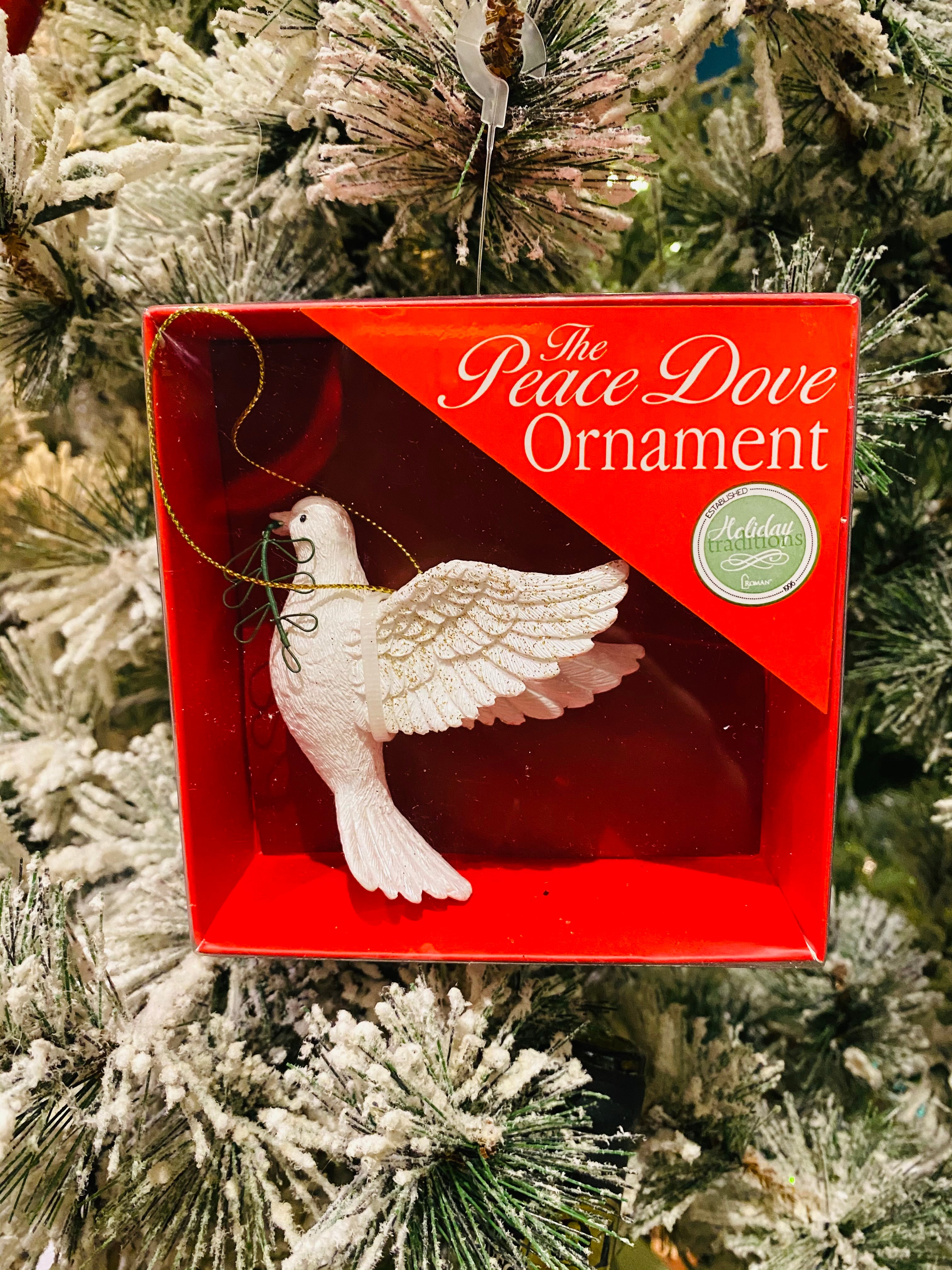 Christmas Peace Dove Decoration Ornament - Prin... - Folksy