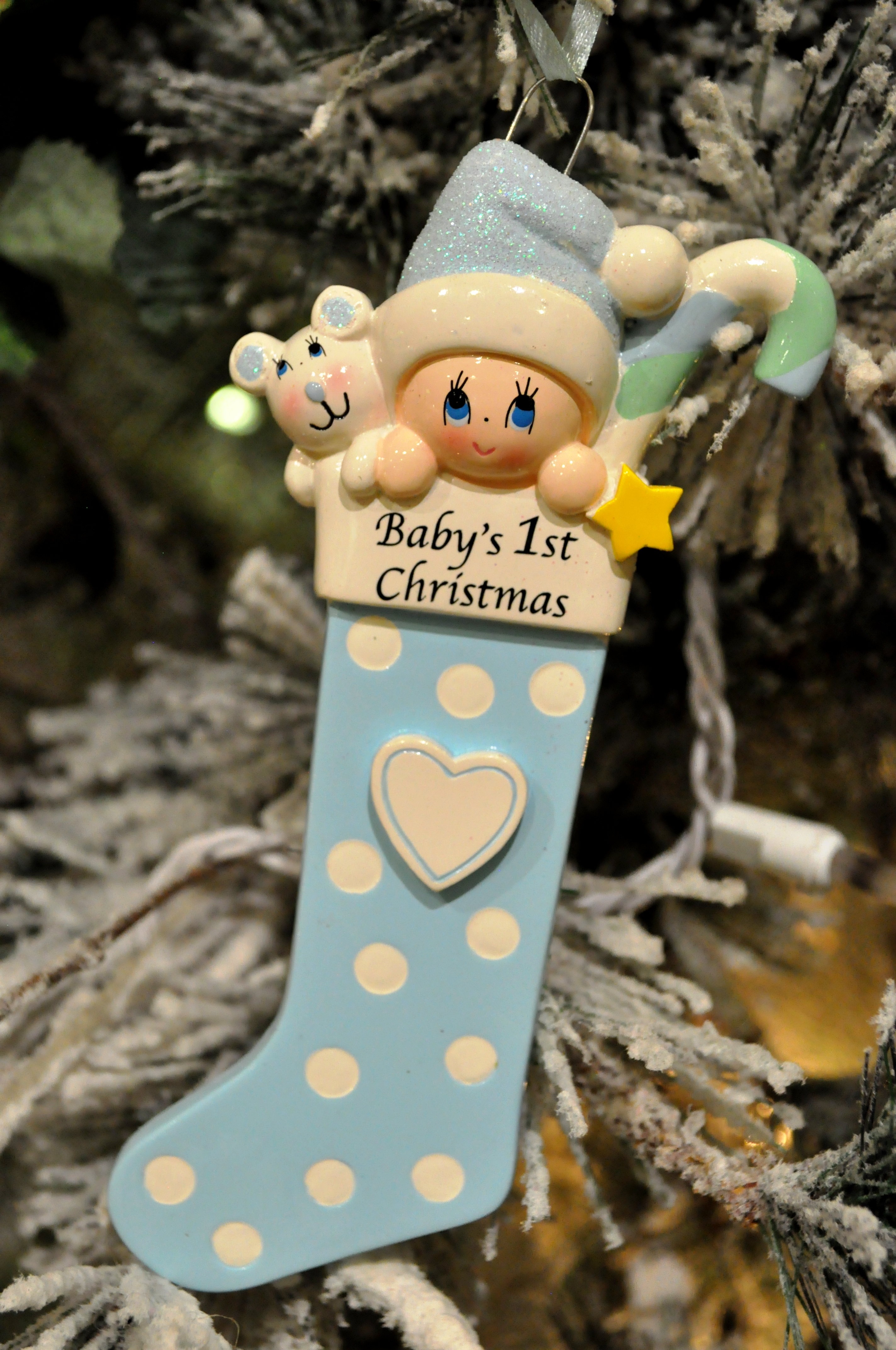 Baby With Bear/ Candy Cane-BLUE