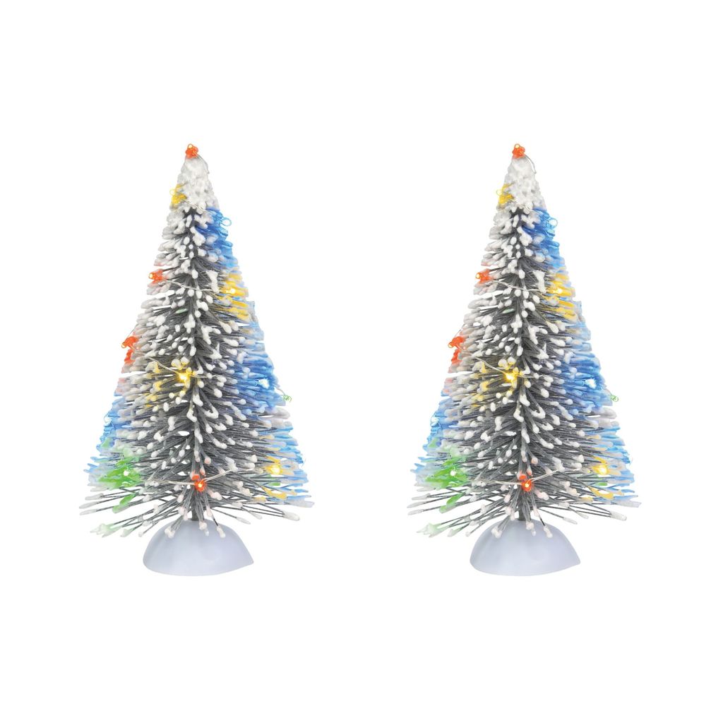 LIT Frosted White Sisal Tree Set of 2