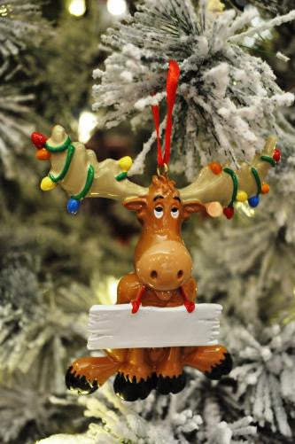 Deer W/ Lights Antler Personalized Ornament