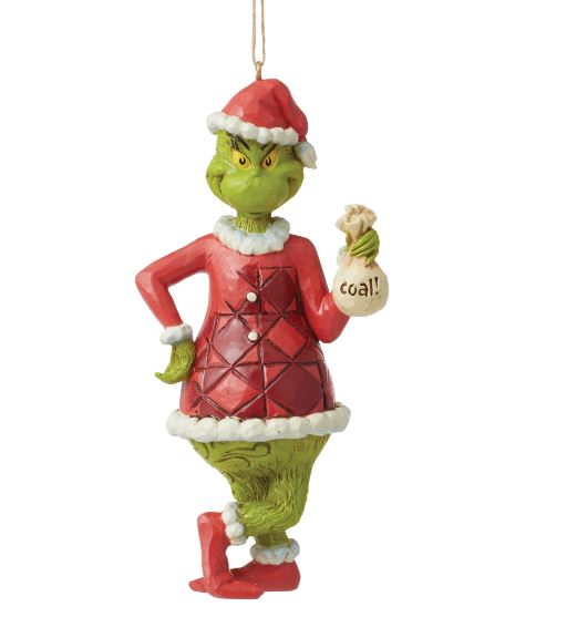 Grinch with Bag of Coal Ornament