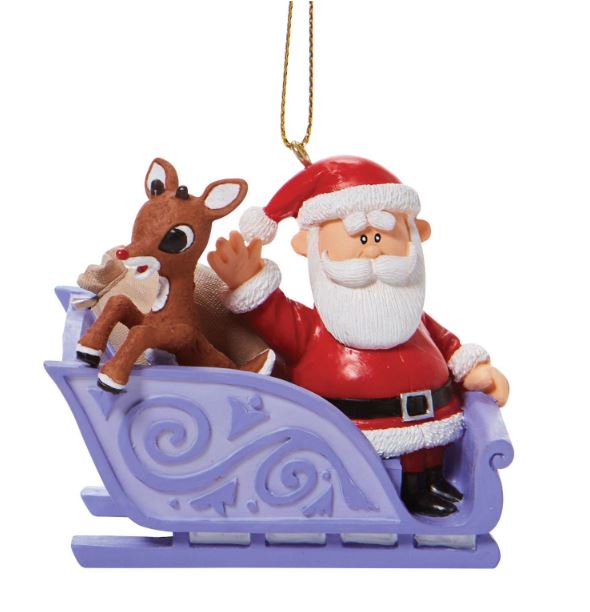 Rudolph and Santa on Sleigh