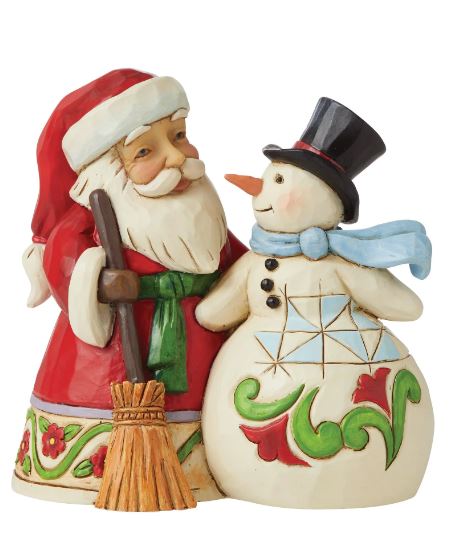 Pint Sized Santa and Snowman - Figurine