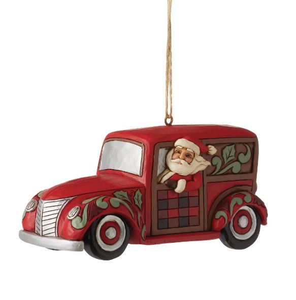 HG Santa Woody Wagon Ornament