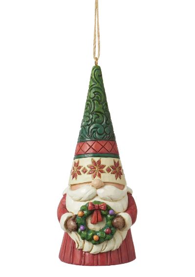 Gnome Holding Wreath Ornament