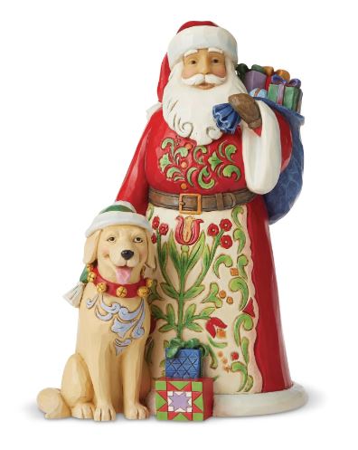 Santa with Dog - Figurine