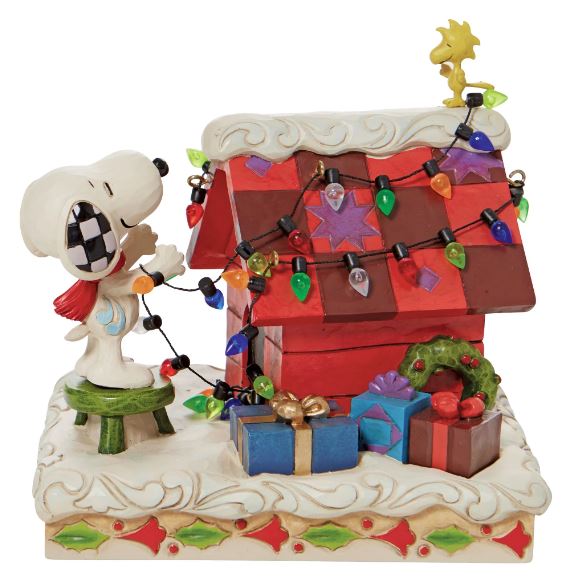 Snoopy Decorating the Doghouse